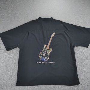 Bamboo Cay Shirt Mens 4XL Black Paradise Tunes Short Sleeve Slit Button Down